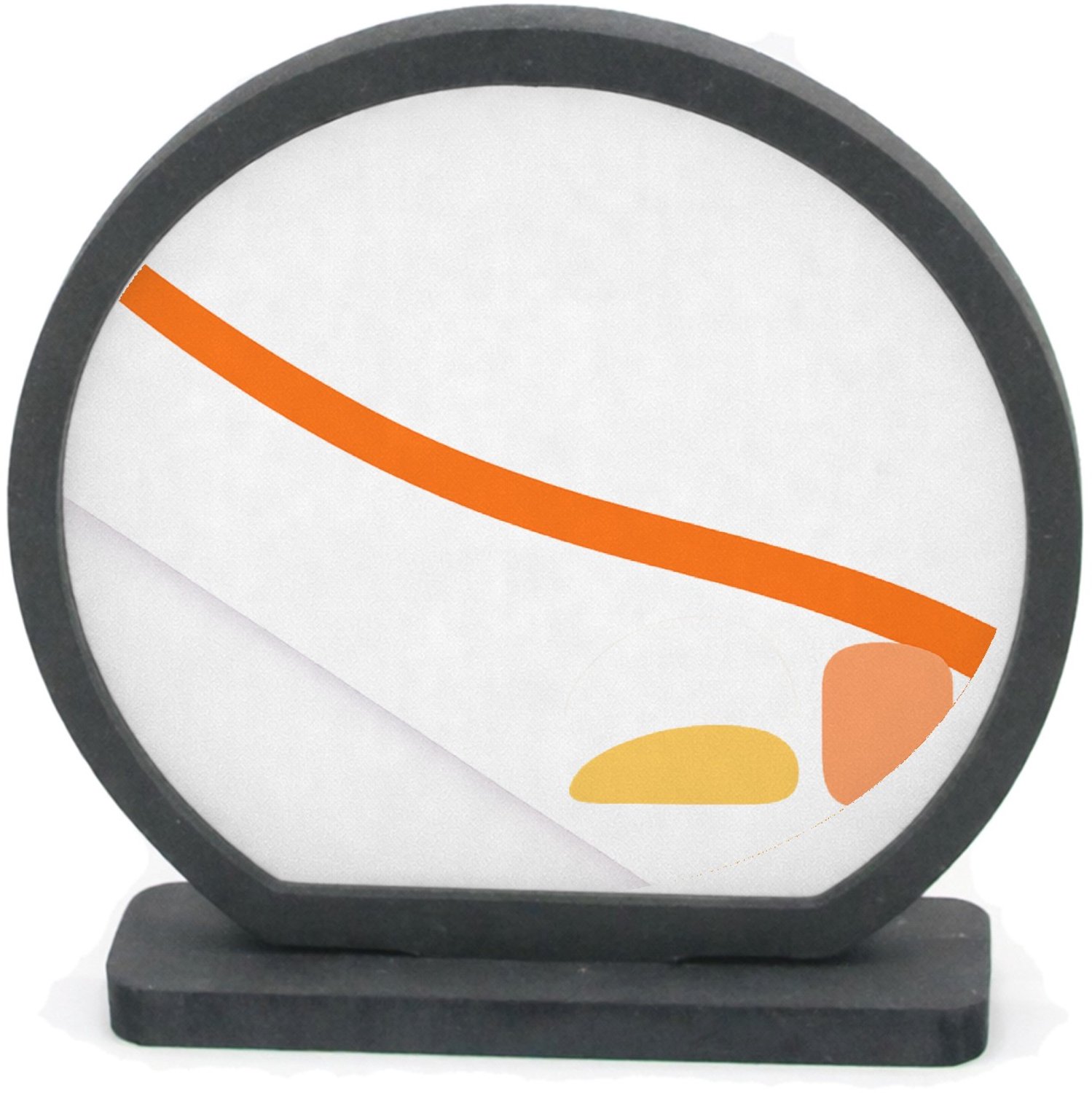 Mr Cadeautjes Houten fotolijst rond met MDF inleg - design Rustige minimalistische sportmotivatiecover met grote curve | cadeau Wit