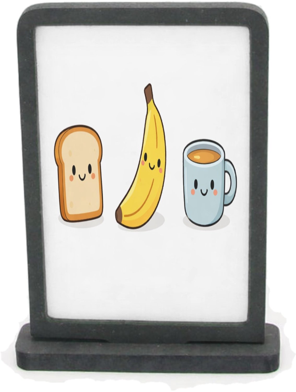 Mr Cadeautjes Houten fotolijst rechthoek met MDF inleg - design Rustige ontbijtprint met een speelse centrale boodschap en d | cadeau Wit