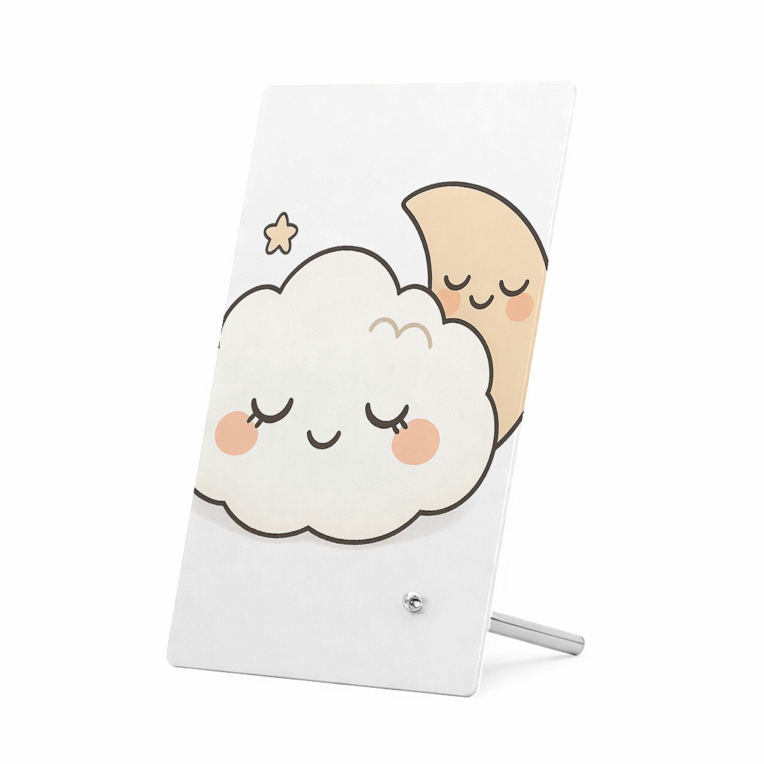 Mr Cadeautjes Glasframe 11 x 16 - design Rustige regenboogvrienden met gesloten ogen | cadeau Wit