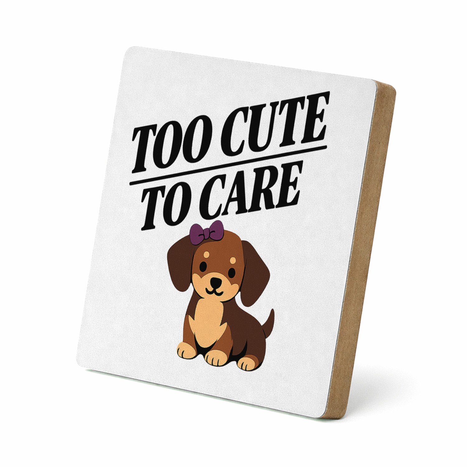 Mr Cadeautjes MDF staande fotolijst 15,2 x 15,2 - design Eigenzinnige quoteprint met een andere huisdierheld en een s | cadeau Wit