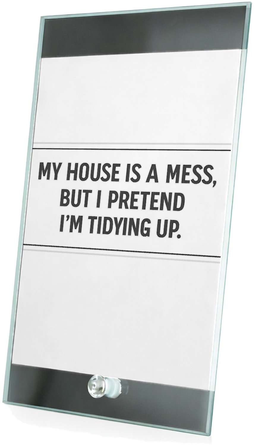 Mr Cadeautjes Glasframe 15 x 23 - design Nette minimalistische typografie met droge zelfspot, maar da | cadeau Wit