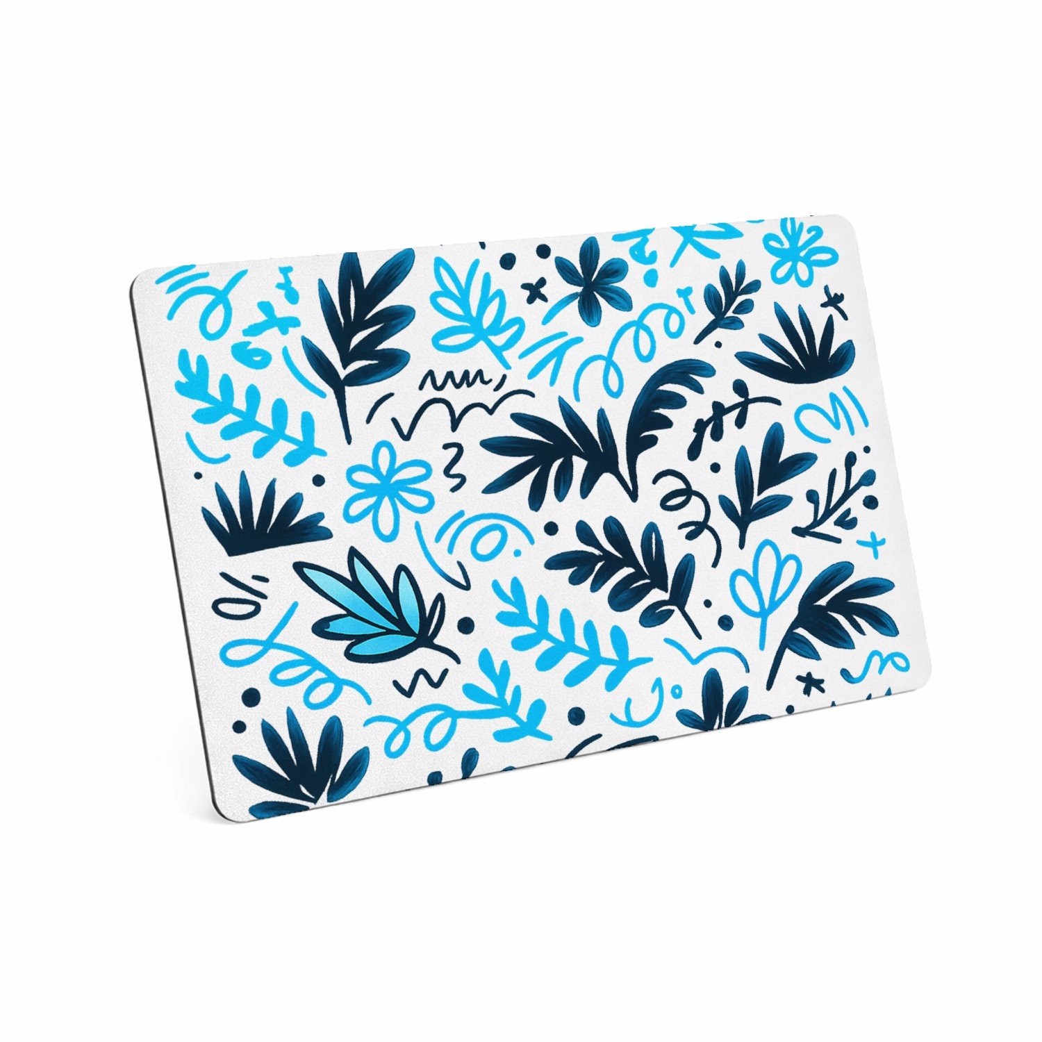 Mr Cadeautjes MDF magnetische fotolijst 28 x 19 - design Neonlijn-patroon met botanische vormen op zwart | cadeau Wit