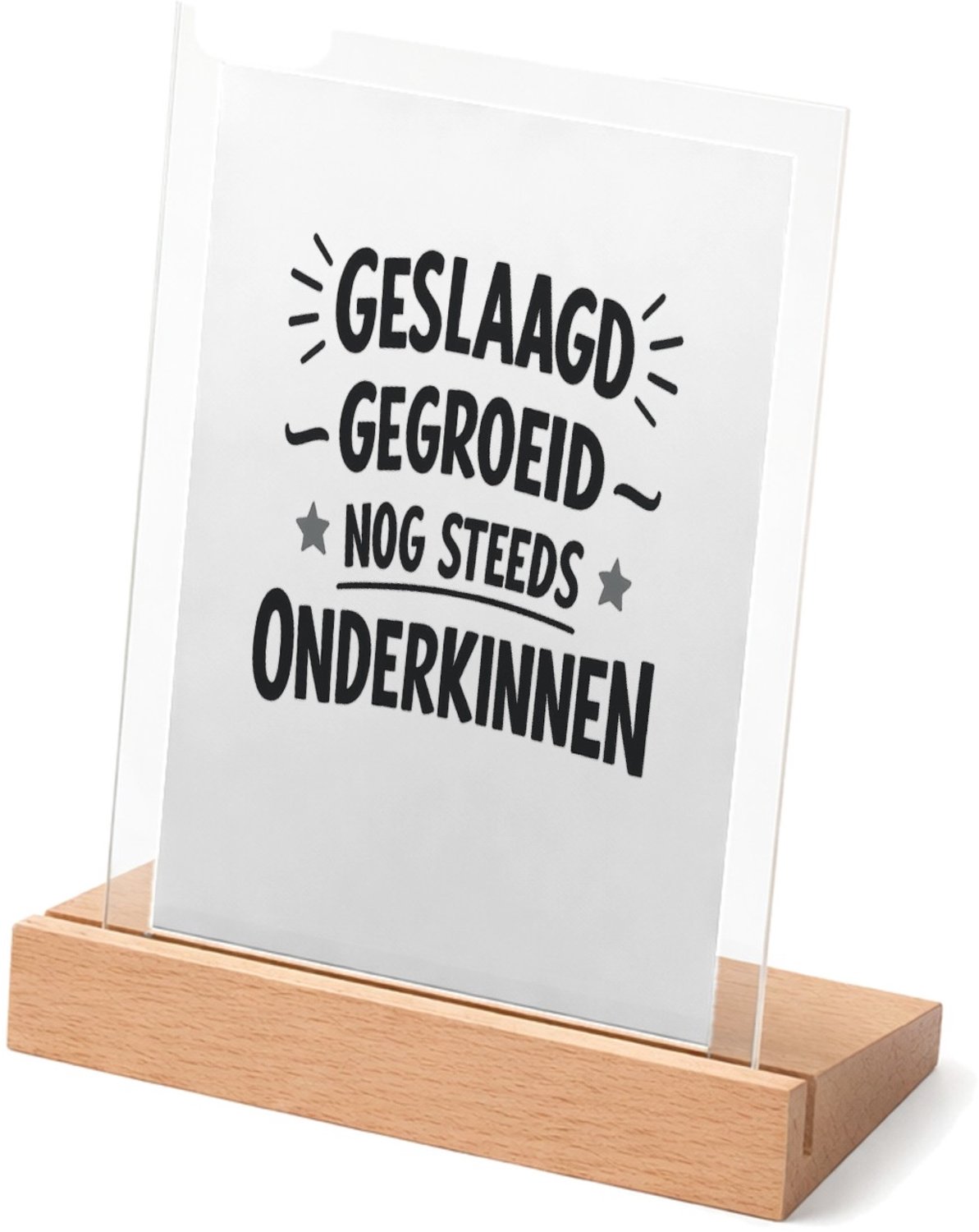 Mr Cadeautjes Glasframe met vaste tekst - design Grappige woordspeling voor een energiek cadeau-item met een | cadeau Wit