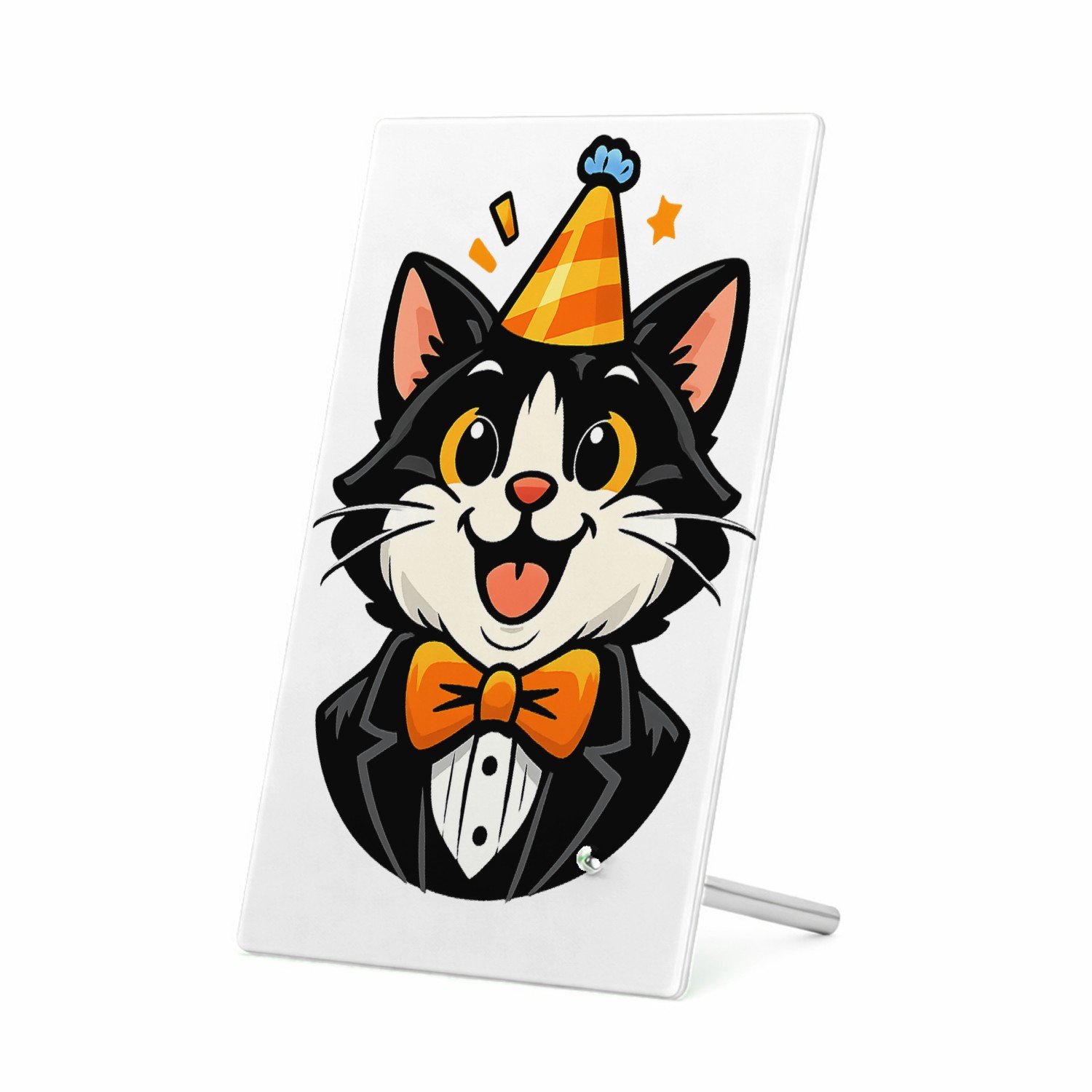 Mr Cadeautjes Glasframe 11 x 16 - design Humoristische feestprint met een dierlijk personage in nette | cadeau Wit