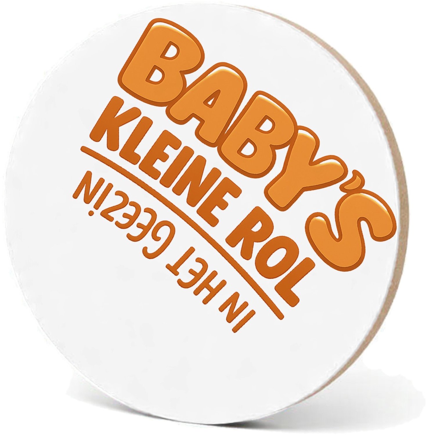 Mr Cadeautjes MDF fotolijst - design Humoristische babyboodschap met omgekeerde typografie | cadeau Wit