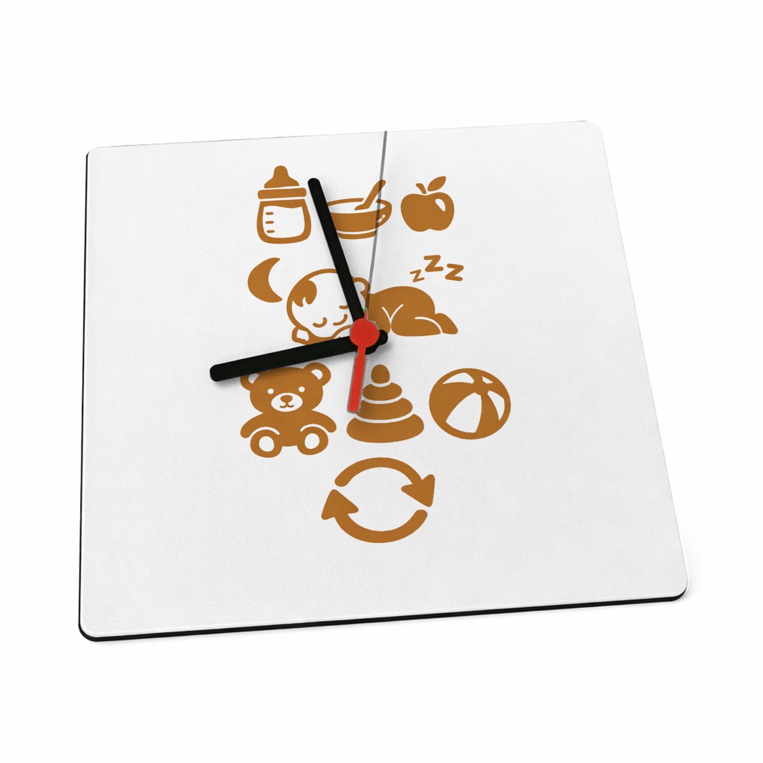 Mr Cadeautjes Klok 19 x 19 - design Een vergelijkbare ritmegrap met een andere dagindeling en ee | cadeau Wit