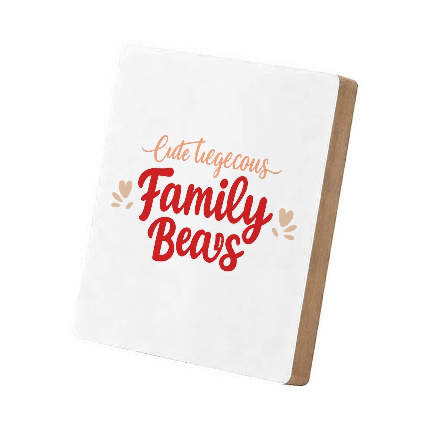 Mr Cadeautjes MDF staande fotolijst 15,2 x 15,2 - design Een warme familietitel met speelse nadruk op de rol van een | cadeau Wit