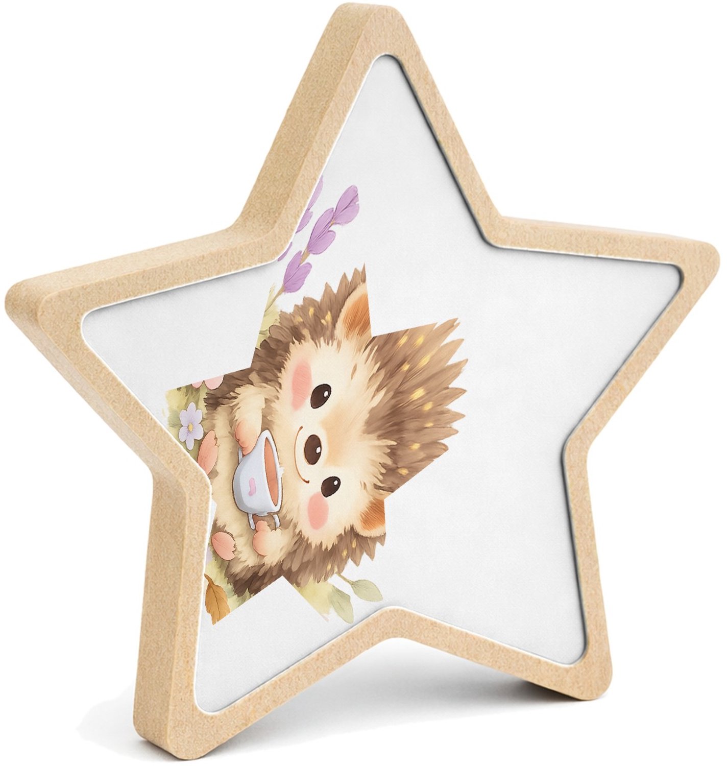 Mr Cadeautjes MDF fotolijst ster 14 x 13,5 - design Landelijke grap met een vrolijk dier en een korte, plagerige | cadeau Wit