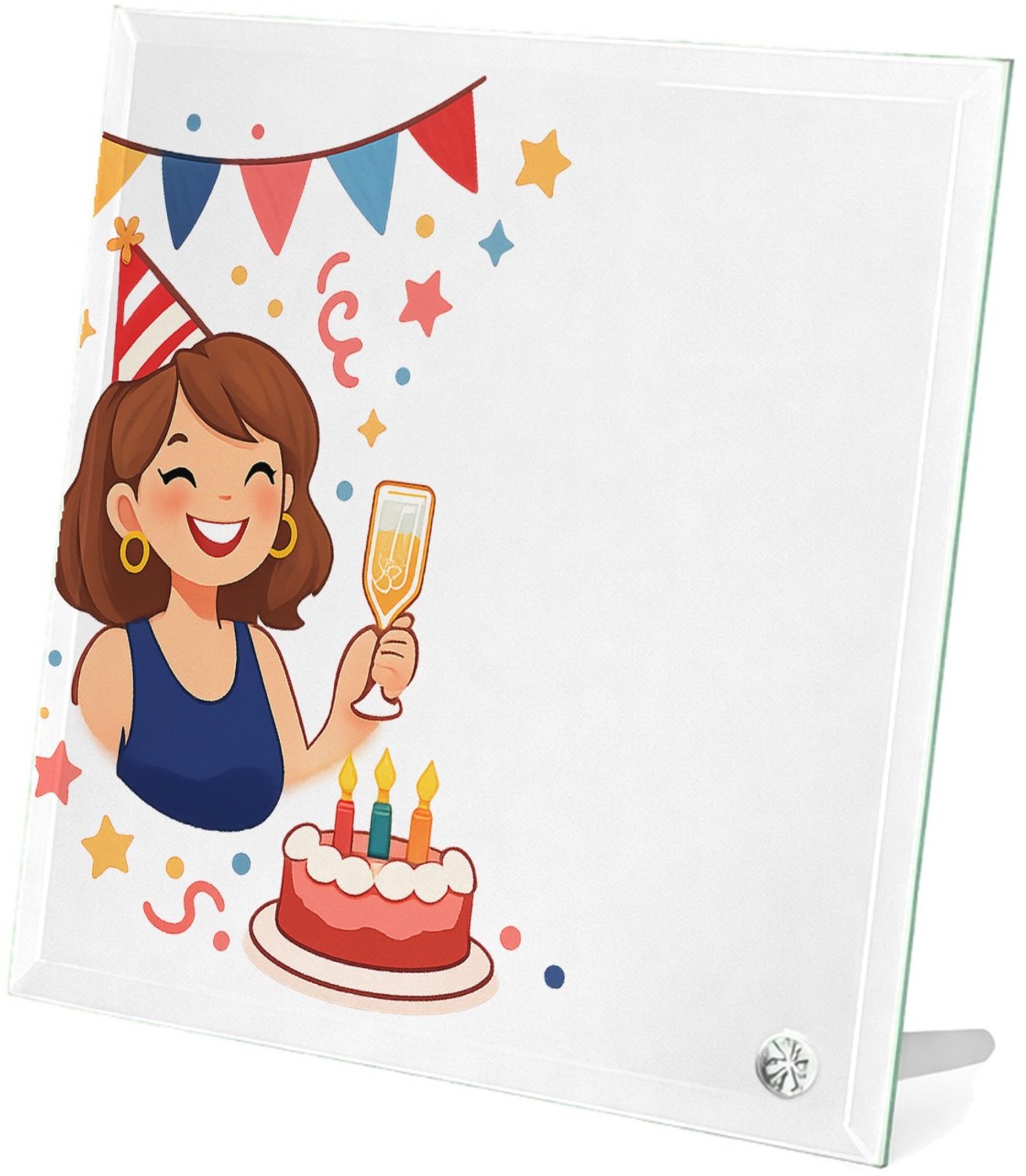 Mr Cadeautjes Glasframe 20 x 20 - design Humoristische mijlpaalverjaardag met een vrolijk dier als ho | cadeau Wit