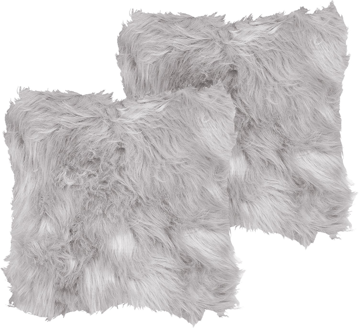 Beliani LUBHA - Sierkussen set van 2 - Lichtgrijs - 42 x 42 cm - Polyester