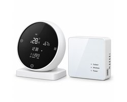 Thermostaat | WiFi Tuya Touchscreen | 433MHz ontvanger | Opbouw | Voor CV | Wit