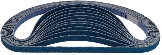 Stapel blauwe schuurbanden van 9x533mm voor schuurmachine.