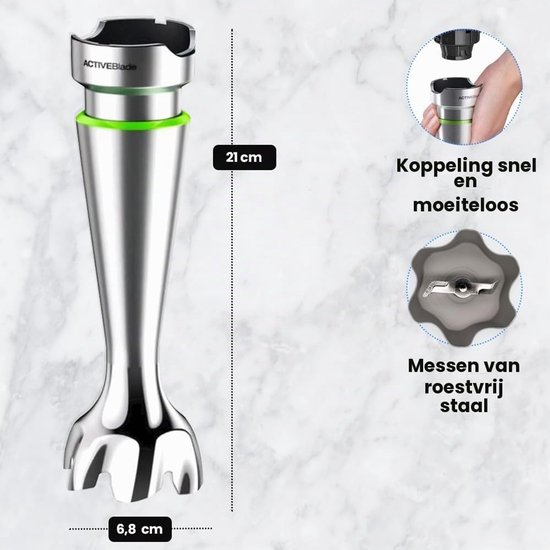 Mixerstaaf - Roestvrij staal - 18 cm - Vaatwasserbestendig — afbeelding 4