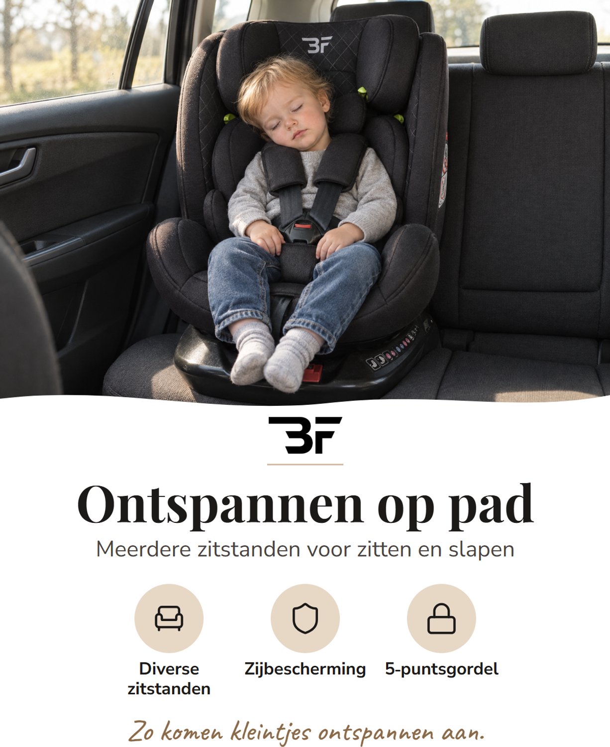 Bebies First Prestige Meegroei Autostoel 360° Draaibaar met Isofix – i-Size – Baby & Kind 0-12 Jaar – Zwart – foto 3