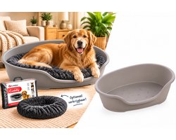 Flamingo Mand Tuck Ovaal Grijs – Maat XL – 92×61×26 cm – Duurzame Kunststof Hondenmand voor Grote Honden
