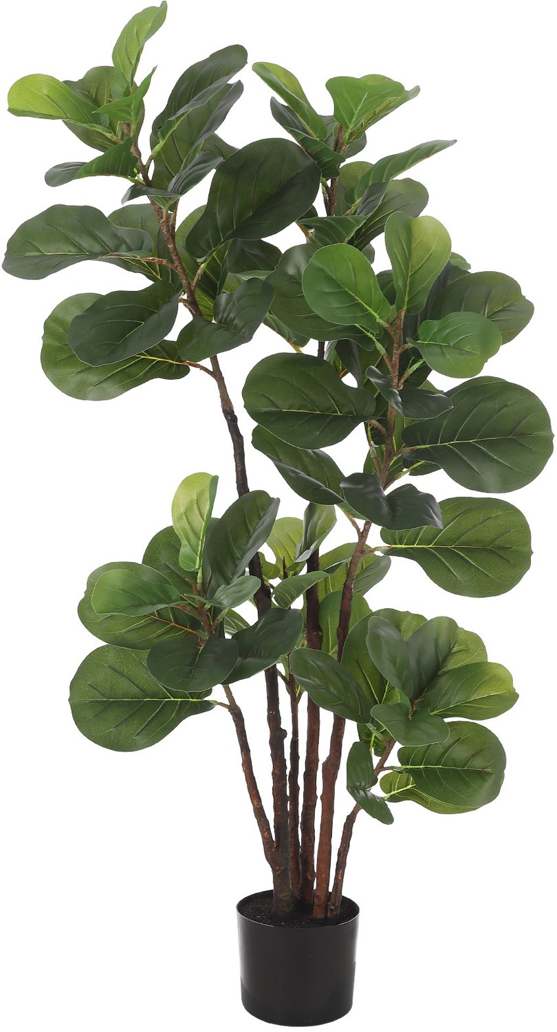 Triumpunpre Kunstmatige Vioolblad Vijg 120 cm - Nep Ficus Lyrata Met 72 Zijden Bladeren En Echte Houten Stam - Potplant Voor Binnen Decoratie Woonkamer Kantoor