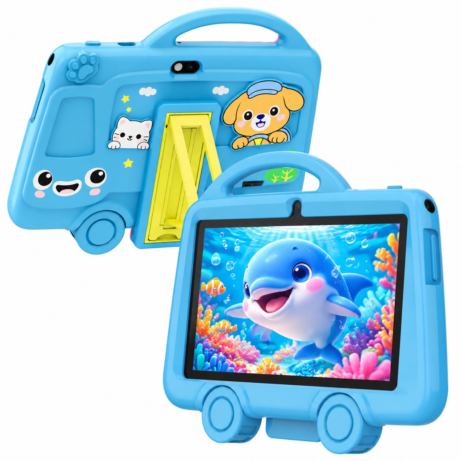 Kindertablet 7 inch met beschermhoes, 2 GB RAM, 32 GB opslag, wifi en 3000 mAh batterij
