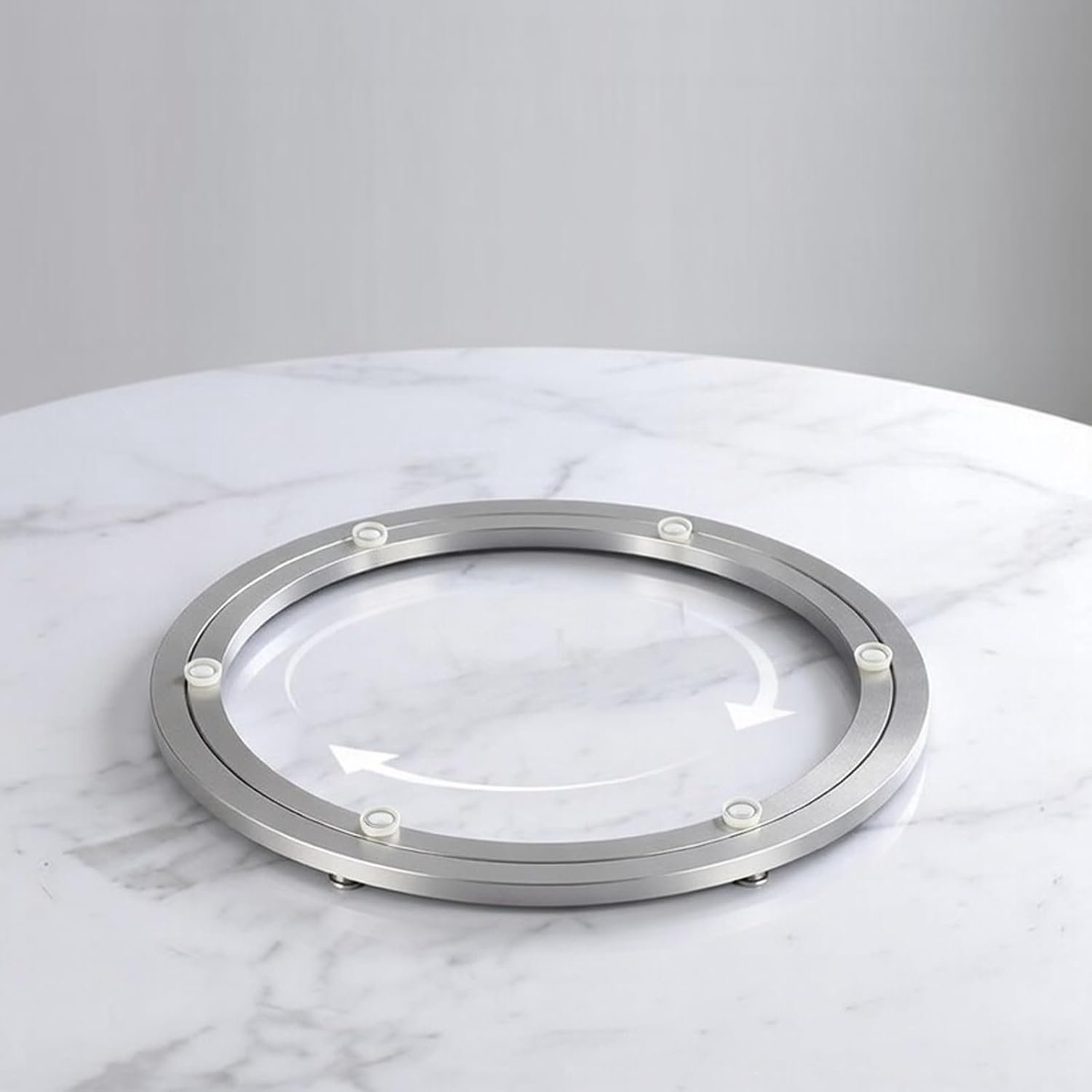 Lazy Susan 50 cm 20 Inch Rotation Platform, 360° Aluminium Rotation Platform, Heavy Load, 180 kg with Non-Slip Feet - ShopVlot