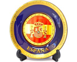 BETTER WITH FRIENDS Spanish Bandra, 15.5 cm, Decorative Sign for Spanish Kitchen, Indoor Wall Decoration, Spain, Gold - ShopVlot