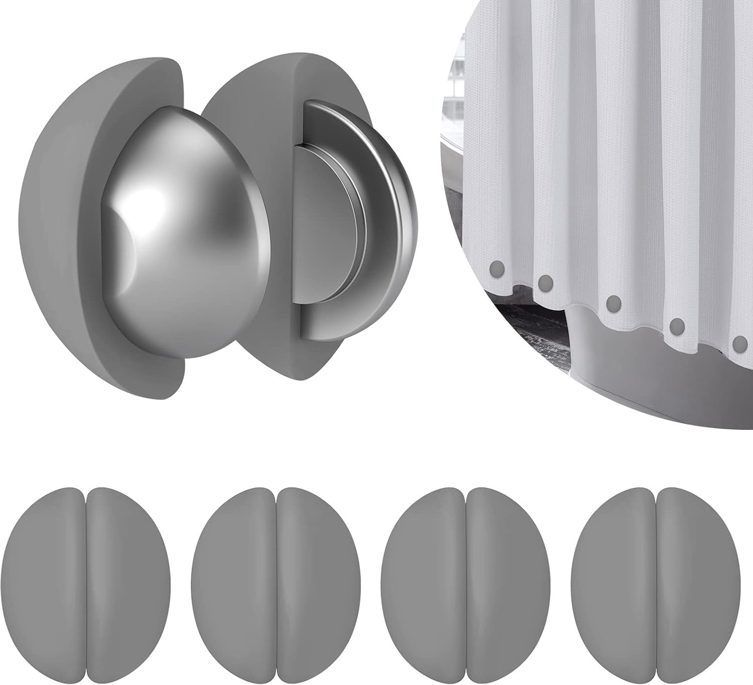 Shower Curtain Weights, Stainless Shower Curtain Magnets, Silicone Sheathed Heavy Strong Magnets Prevent Shower - ShopVlot