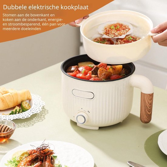 Warmara Hotpot - Elektrische Hotpot - Hot Pot - Beige - 18cm x 20cm x 18cm — afbeelding 3