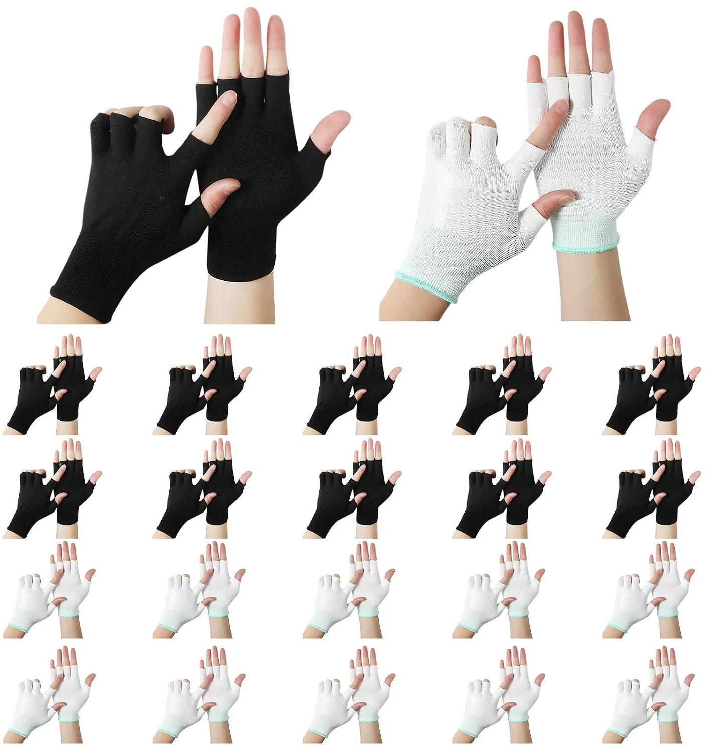 Katoenen Dermatologische Handschoenen - Wit - EEN maat - Vingerloos Ontwerp voor Verzorging en Activiteiten
