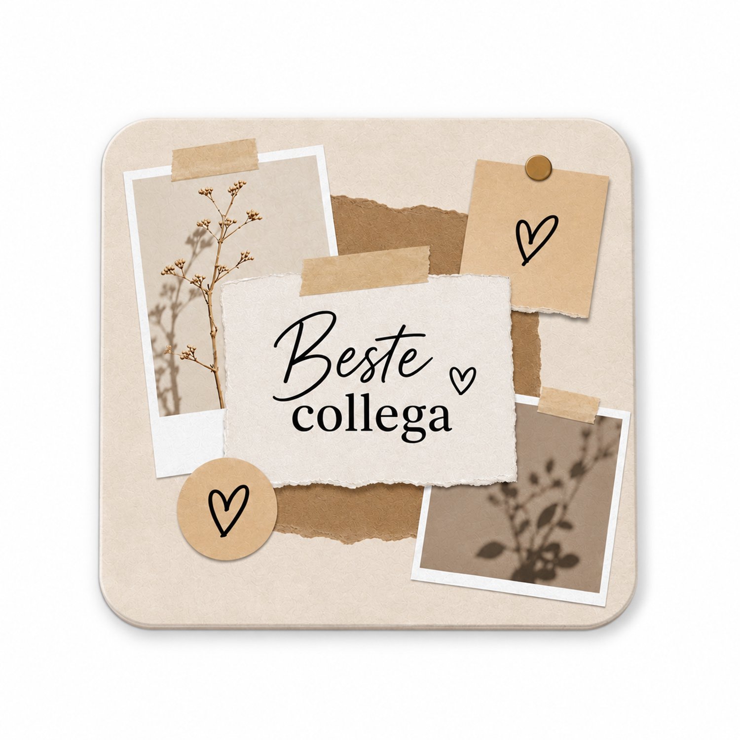 Koelkastmagneet MDF Beste Collega – 9 x 7 cm – Magneet met Vintage Design – Cadeau voor Collega