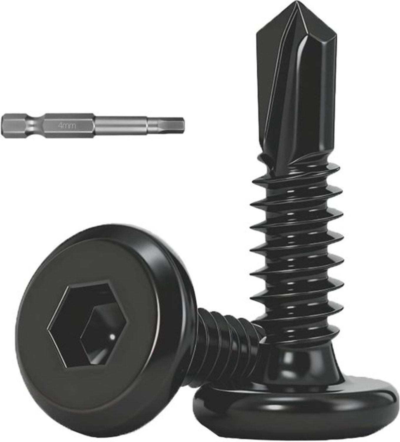 Zelftappende Schroeven - Metaalschroeven Bevestiging - Metaal Bewerking - Zelfborende Punt - 63 x 25 mm - Zwart
