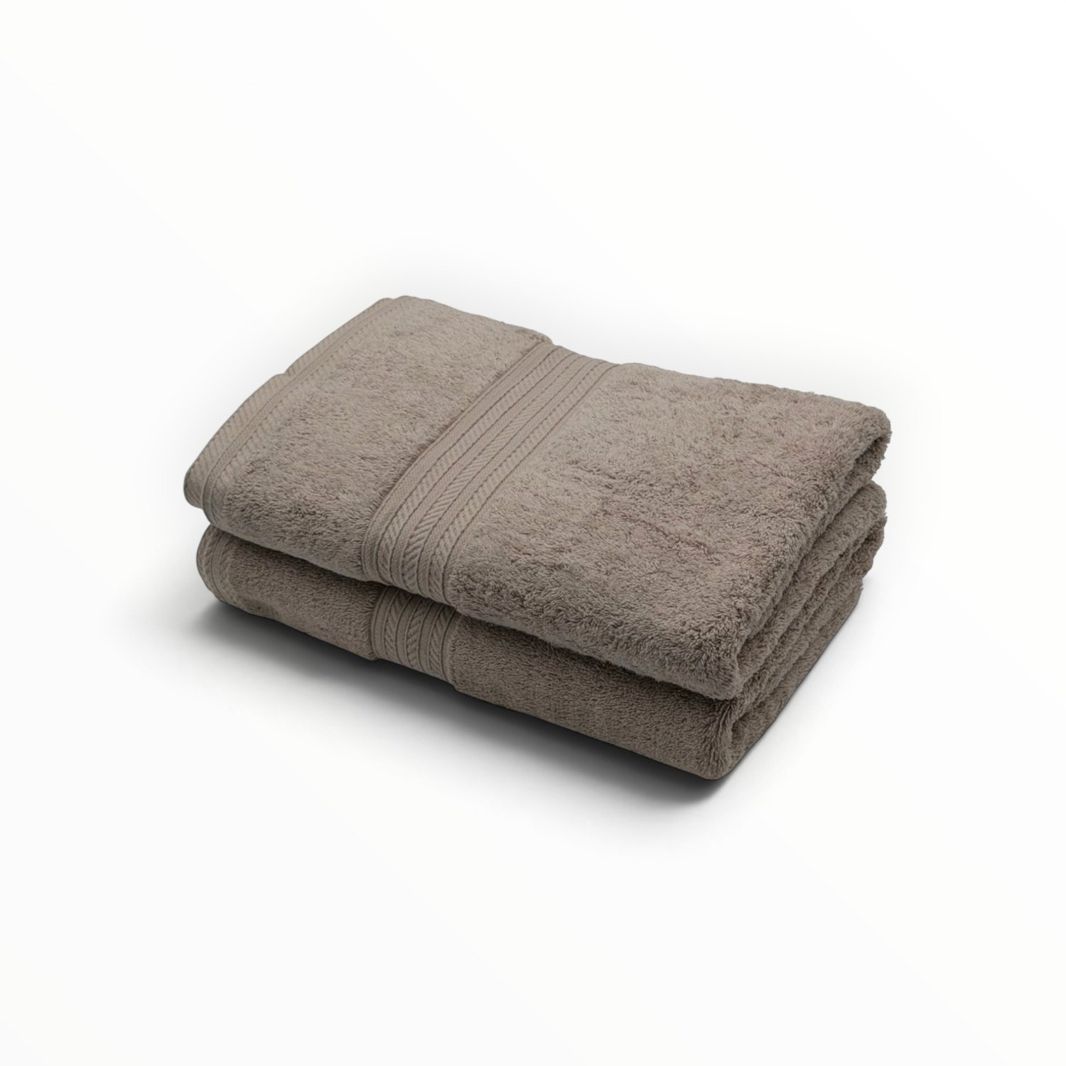 The Linen Room Badlakens – 90 x 160 cm – Set van 2 – 100% Egyptisch Katoen – 600 Gram/ m2 – Taupe