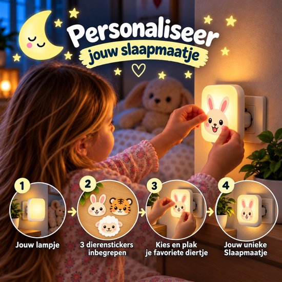 Gigandia Slaapmaatje Nachtlampje Stopcontact Baby & Kinderen - Automatische Lichtsensor - Dimbaar Warm Wit Licht - 1 Stuk van Gigandia — afbeelding 3