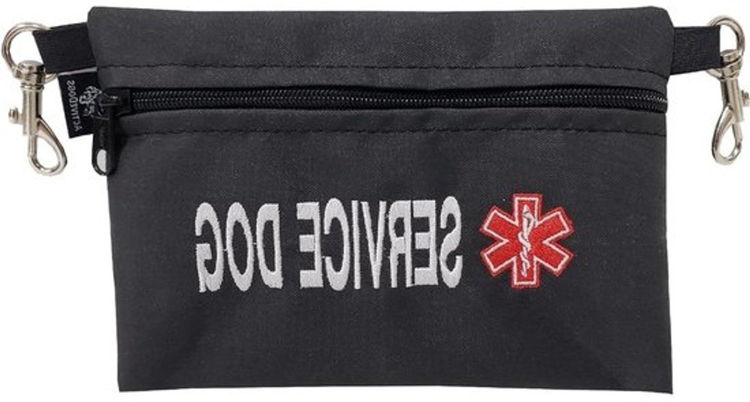 Service Hond Tas - Honden Accessoire - Harnas Identificatie - Snel Clip-on Ontwerp - 7 x 5 Inch - Zwart