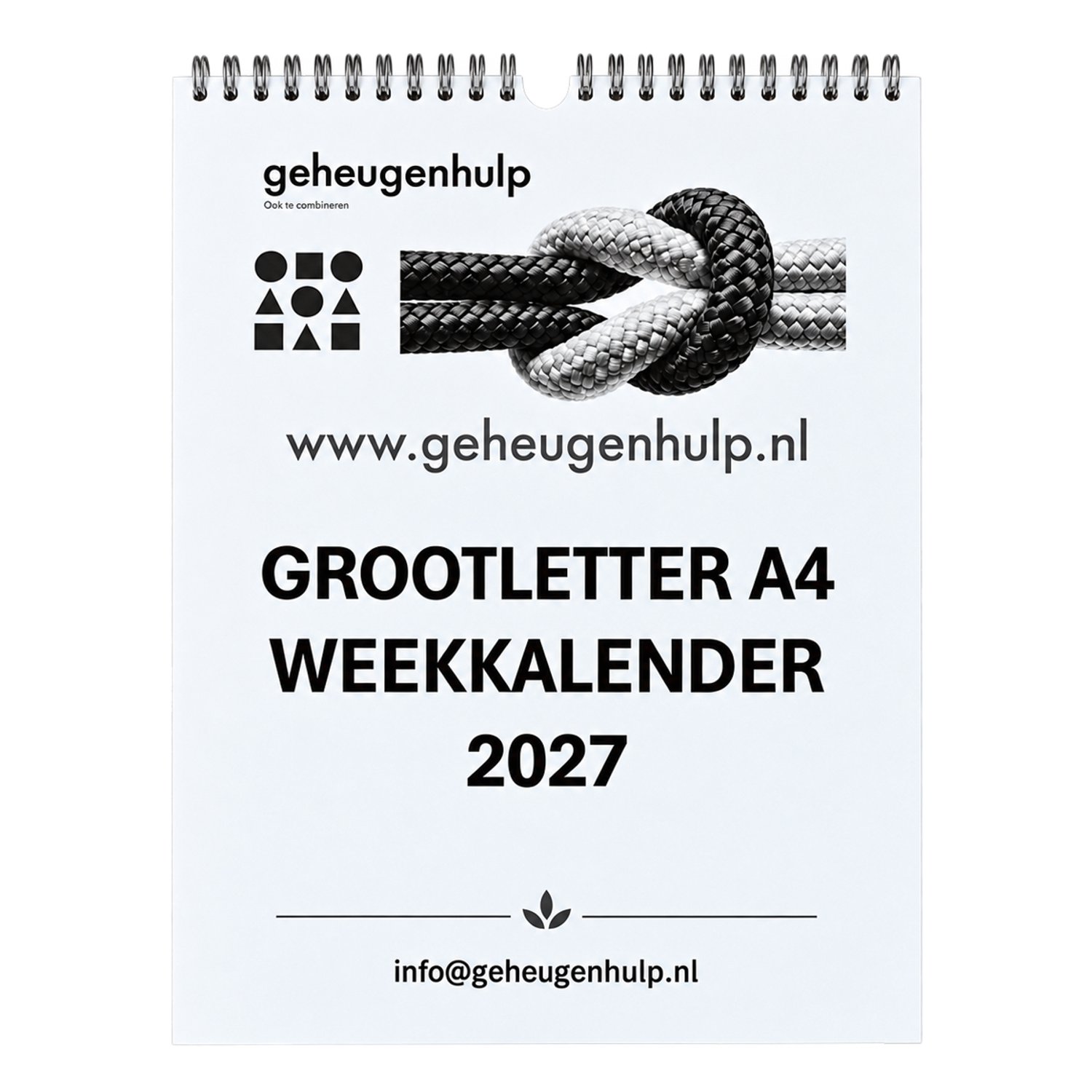 GROOTLETTER weekkalender- 2027 - A4 formaat- Geheugenhulp