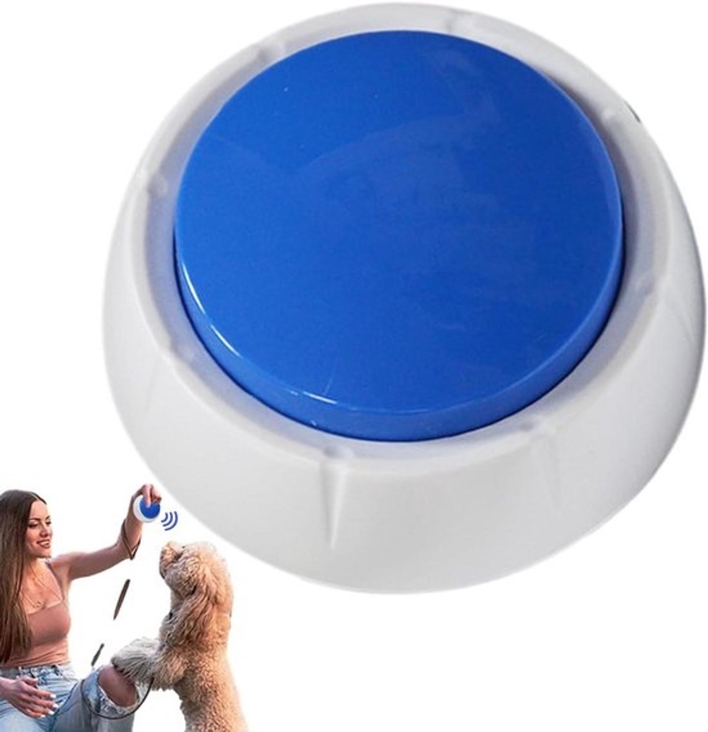 Honden Communicatieknoppen - Spraakopname Zoemer - Huisdier Training - 20 Seconden Opname - 9 cm - Wit