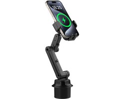 WiWU Telefoonhouder Auto Bekerhouder - 360° Draaibaar - Verstelbare Lange Arm - Universeel voor 4-7 inch Smartphones - Zwart