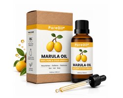 PureOil – Marula Olie – 100ml - Koudgeperst & Hexaanvrij – 100% Puur, Natuurlijk – Olie Voor Haar | Huid | Gezicht | Scalp | Wimpers | Wenkbrauwen | Nagels | Massage - Haarolie & Haarolie