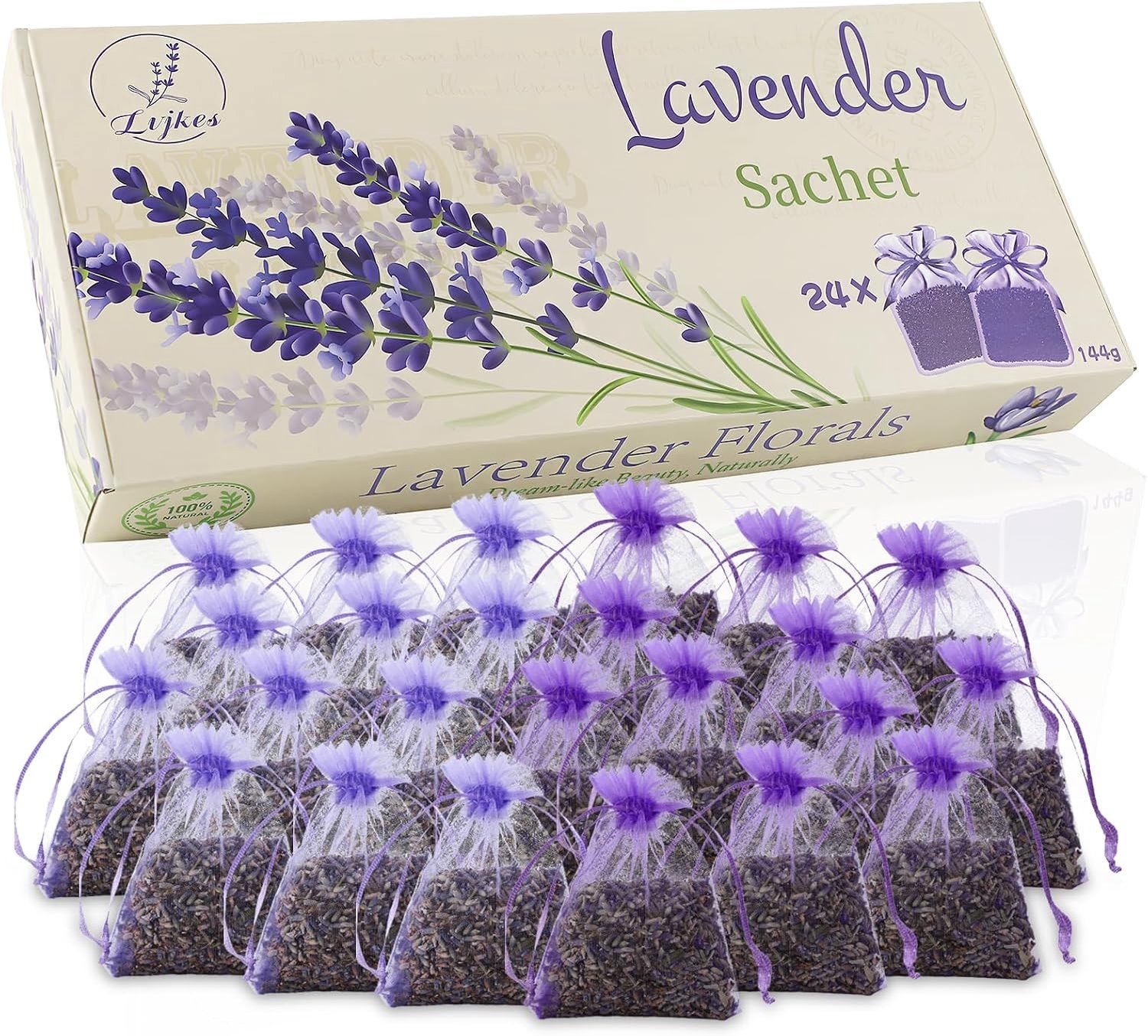 Lavendelzakjes - Natuurlijke geur - 7 x 9 cm - Gedroogde lavendel - Voor ontspanning en bescherming