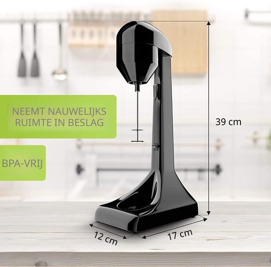 QEVA Milkshake Machine - Blender - Smoothiemaker - Zwart - 12cm x 17cm x 39cm van QEVA — afbeelding 2