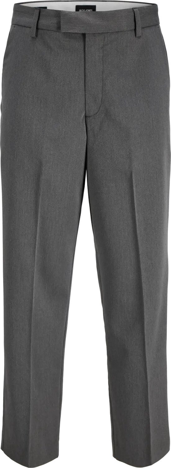 JACK & JONES Bill Toby Chino wide fit - heren 5-pocket broek - donkergrijs melange (dark grey melange)