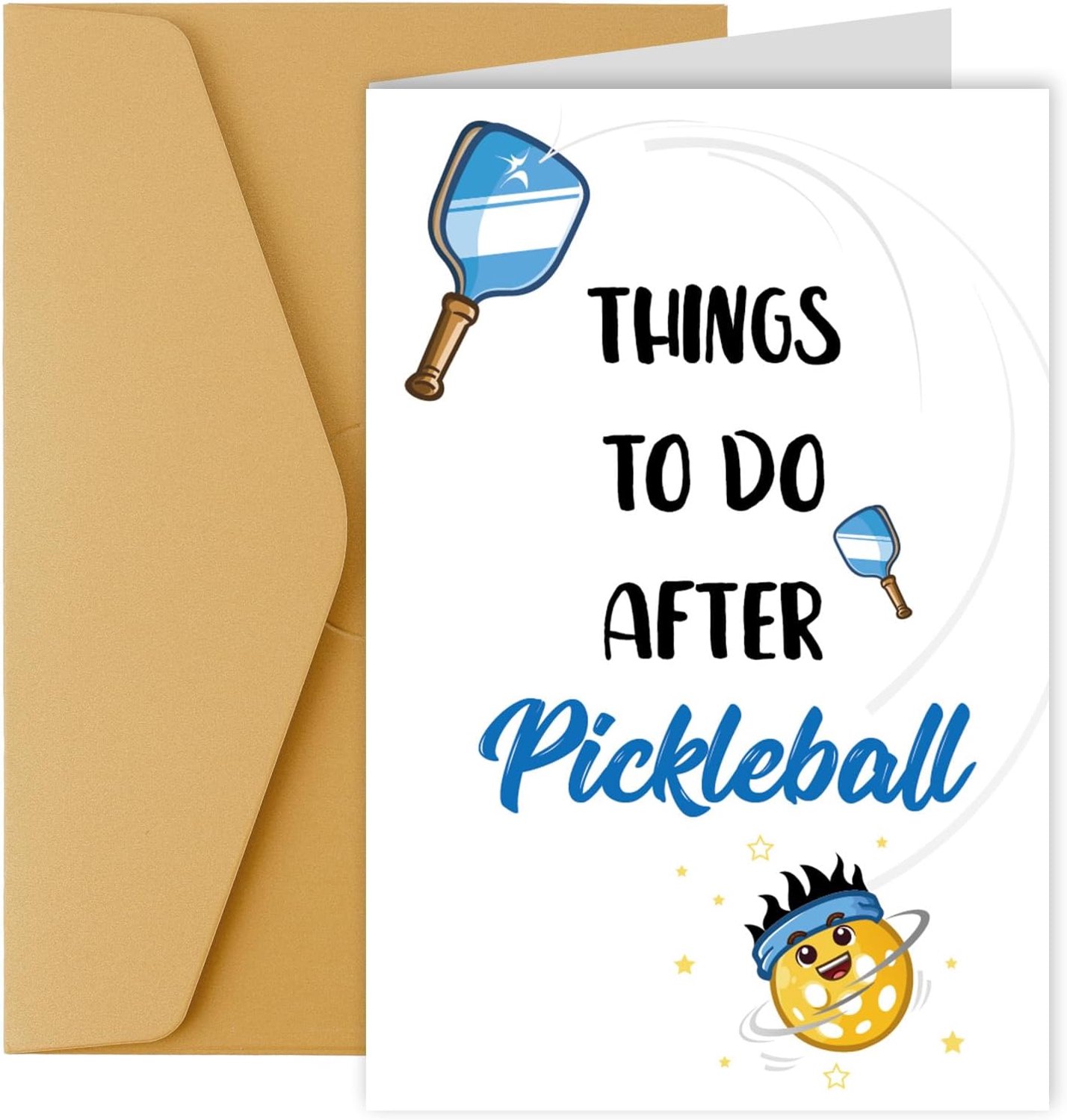 Grappige Pickleball Verjaardagskaart, Papier Dingen Doen Pickleball Kaart met Envelop Sportthema Verjaardag Woordspeling Wenskaart Ideale Geschenken V