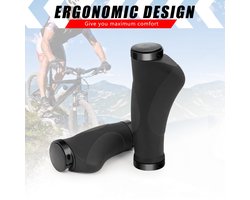 Nutmanel Ergonomische fietshandgrepen 22 mm, handgrepen van antislip rubber met dubbel lock-on-design, MTB-handgrepen voor e-bike, stadsfiets, toerfie