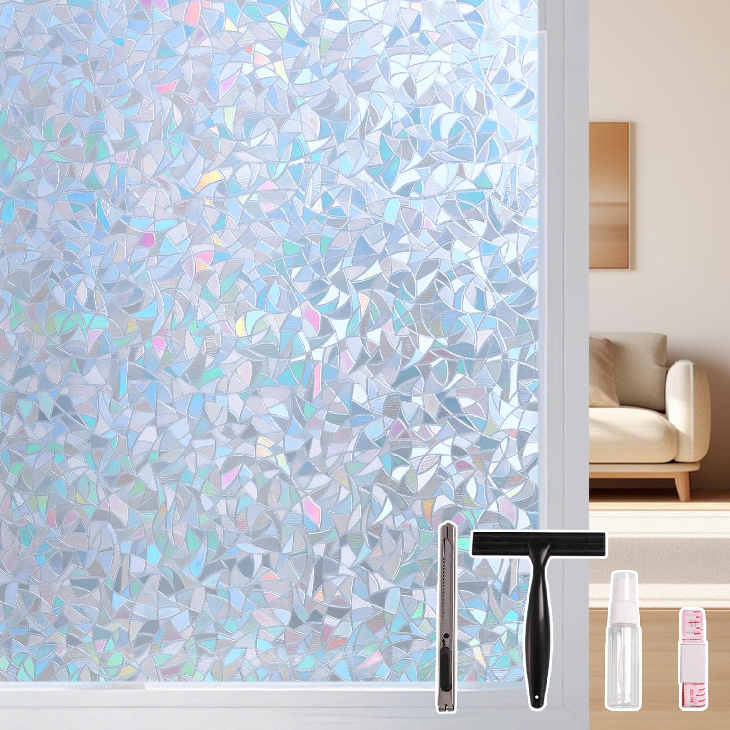 Conkov Spiegelfolie Anti Inkijk Regenboogeffect Zilveren 44,5 x 200 cm - ShopVlot