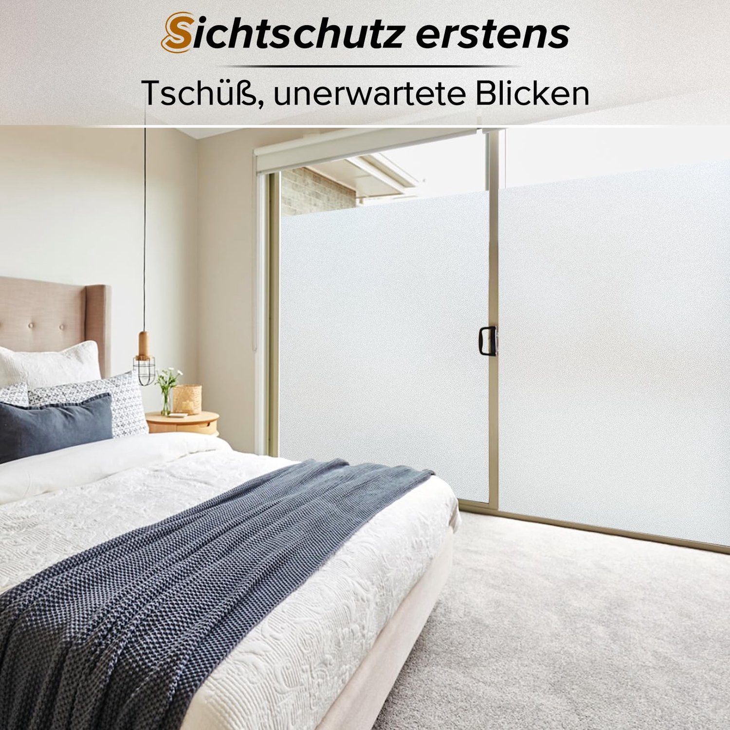 rabbitgoo Privacy Raamfolie 75x400cm Mat Wit, Statische Raamsticker Zonder Lijm, Ondoorzichtige Privacybescherming, Zonwerend & Anti-UV, Herbruikbare