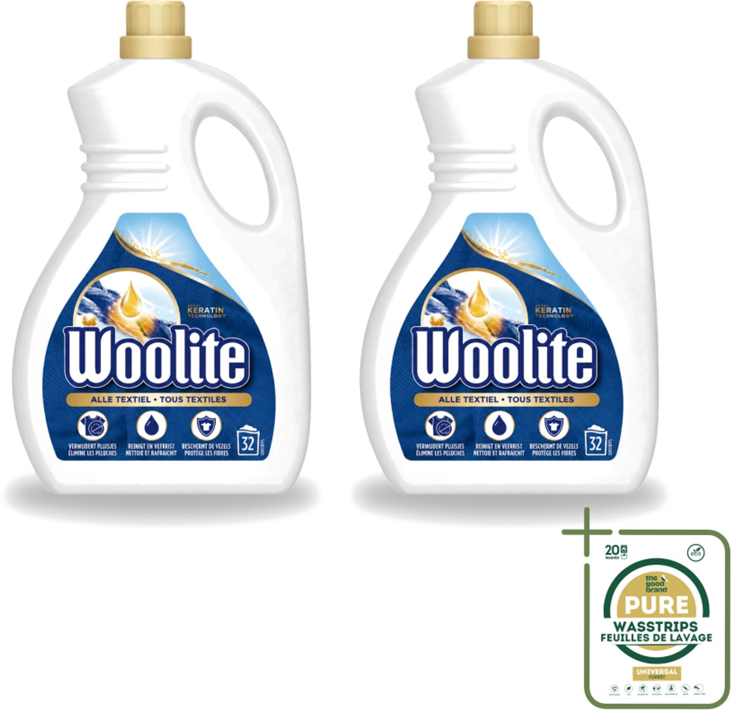 2 x Woolite Textile - Vloeibaar Wasmiddel - Met Keratine - Textiel Was - 32 Wasbeurten - 1,9L - Wasstrips - Textiel Wasmiddel - Keratine Wasmiddel - Wasmiddel Voor Kleding - Wasmiddel Voor Textiel - Wasmiddel Met Keratine