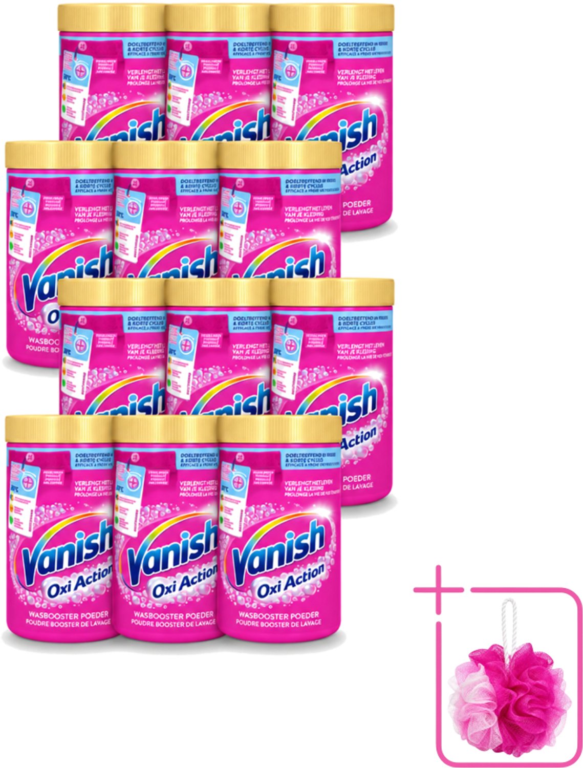 12 x Vanish Oxi Action - Vlekkenverwijderaar - Wasbooster - Gekleurde Was - 1.5 Kg - Bulkverpakking - Vlekkenverwijderaar - Douchemop - Wasbooster