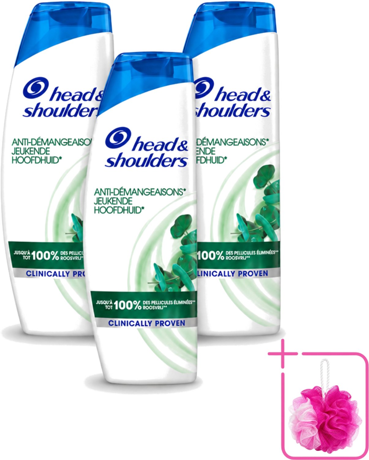 3 x Head & Shoulders - Anti-Roos Shampoo - Jeukende Hoofdhuid - 285 ml - Bulkverpakking - Jeukende hoofdhuid - Douchemop - Anti-roos shampoo