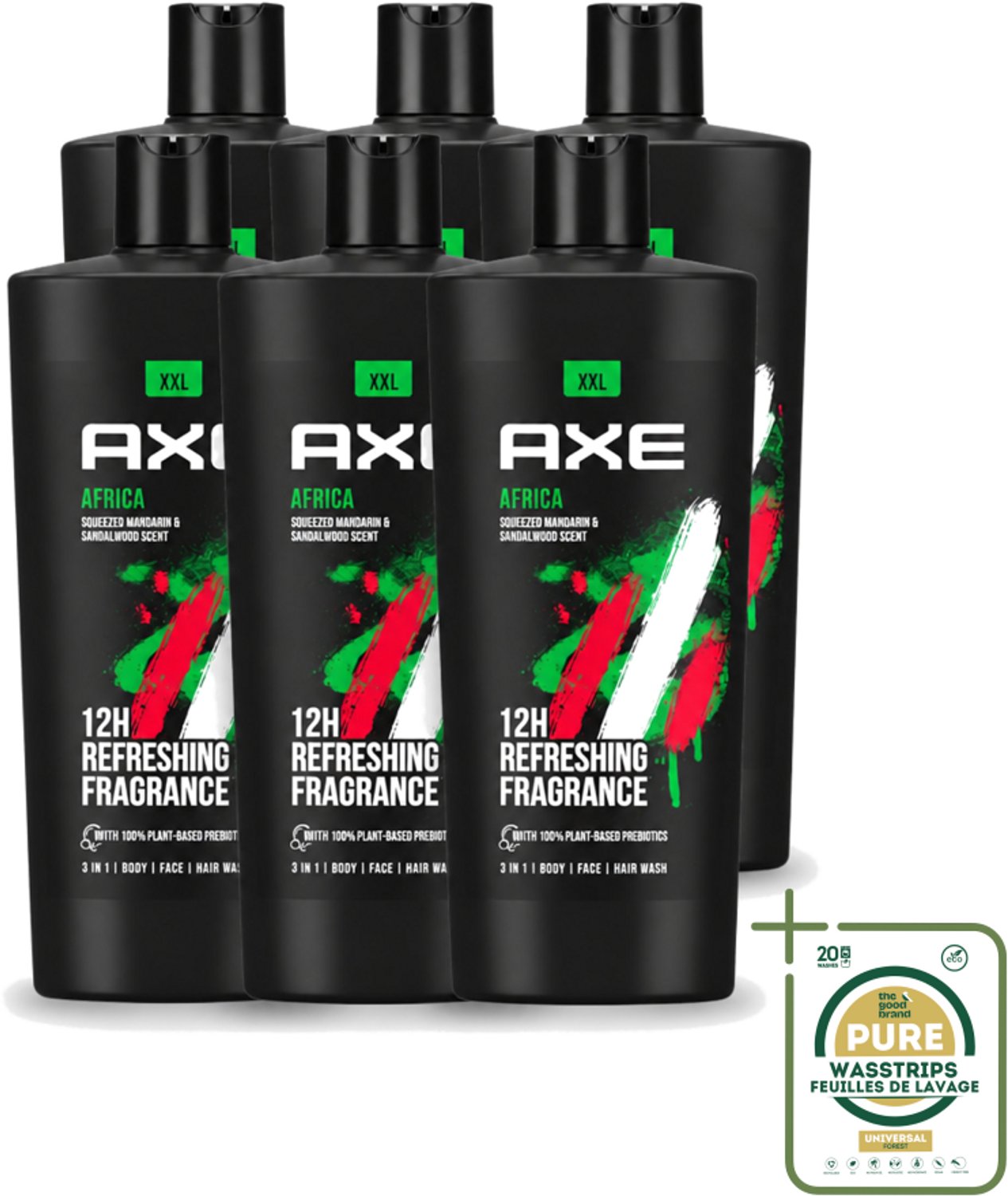 6 x AXE – Douchegel – Africa – 700 ml - Wasstrips - Douchegel - Douchegel Africa - Douchegel Voor Mannen - Douchegel Warme Geur - Douchegel Kruidige Geur