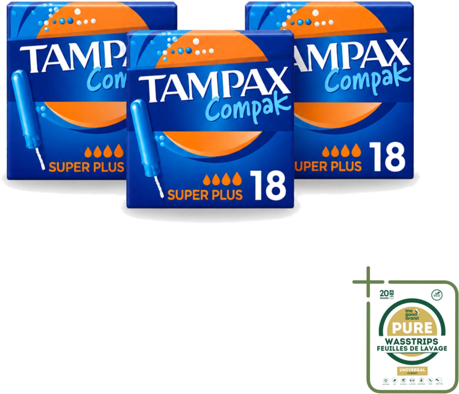 3 x Tampax Compak – Tampons – Super Plus - Tampons - Menstruatie - Menstruatiebescherming - Super Plus - Absorptie