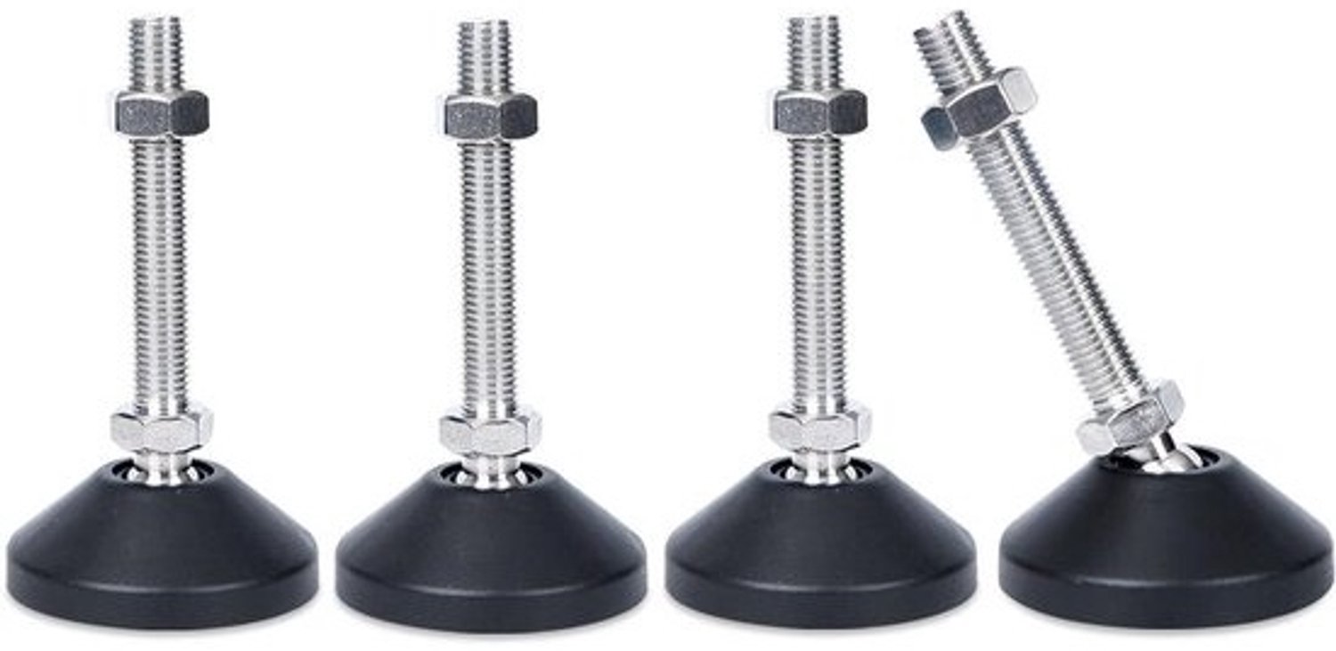 4 stuks stelvoet M12 x 80MM verstelschroef, meubelvoet sokkelpoot kan dragen verstelbare voeten stelschroef stelplaat stelvoet maximaal 20° helling (4PCS M12 x 80mm x Ø50mm)