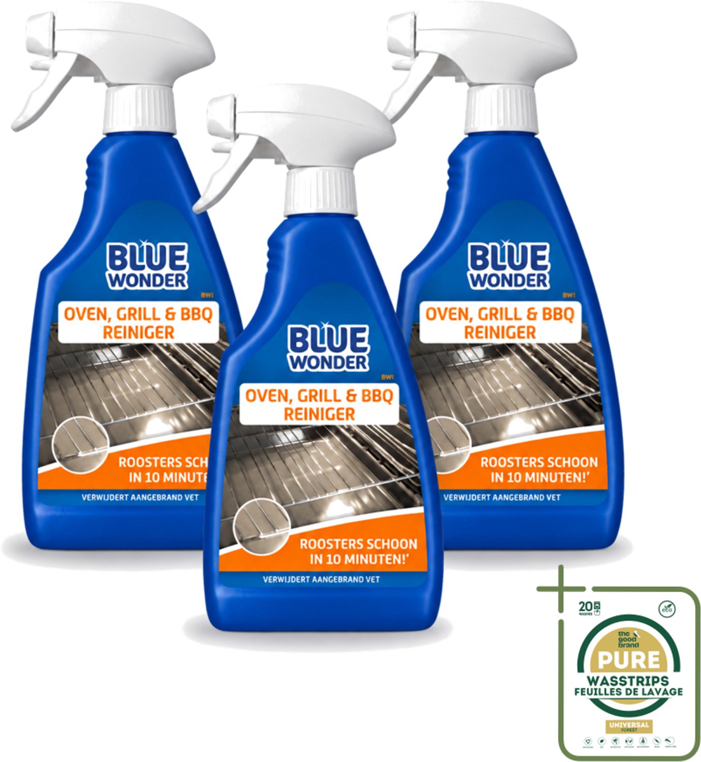3 x Blue Wonder - Oven & Grill Reiniger - Diepe Reiniging - 500 ml - Oven Reinigen - Grill Reinigen - BBQ Reinigen - Vet Verwijderen - Vuil Verwijderen