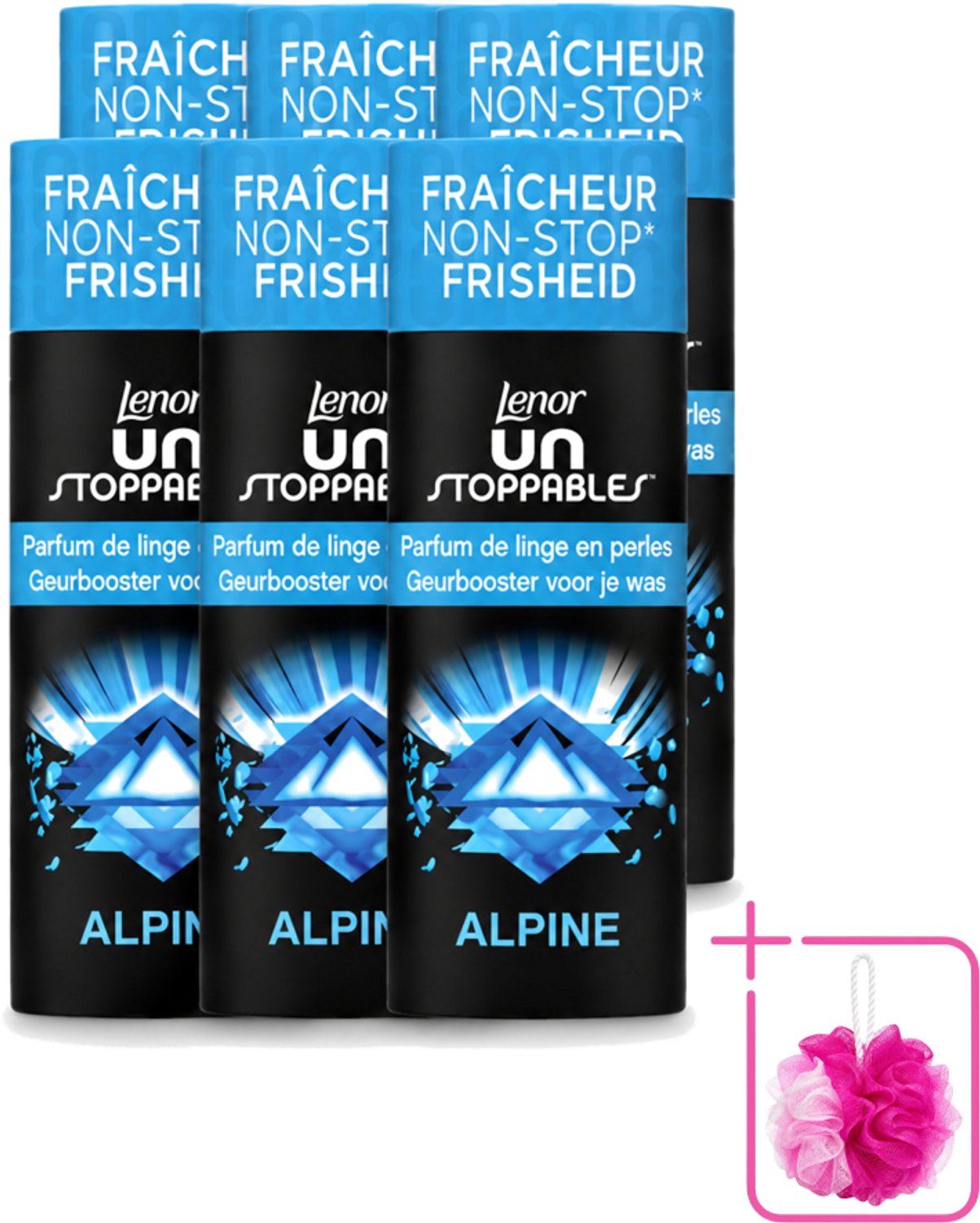6 x Lenor Unstoppables – Geurbooster – Alpine – 19 Wasbeurten – 235 g - Bulkverpakking - Geurbooster wasgoed - Douchemop - Frisheid wasgoed